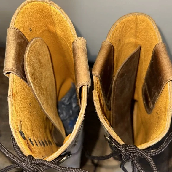 Made in Mexico Tan Leather Lace Up Boots Size 6 - Picture 5 of 6